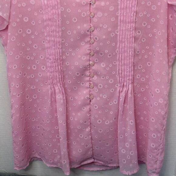 Notations Women’s Blouse Pink Size Large Y2K Peasant Whimsical Princess - Picture 3 of 7